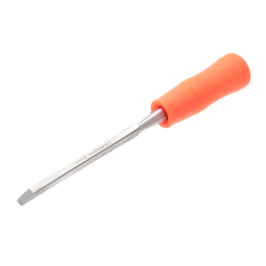 Orange Handle Wood Chisel -  Bevel Edge Wood Working Chisel with Non-Slip Ergonomic Handle, Straight Blade for Wood Carving, Trimming, Grooving, DIY Carpentry Tool