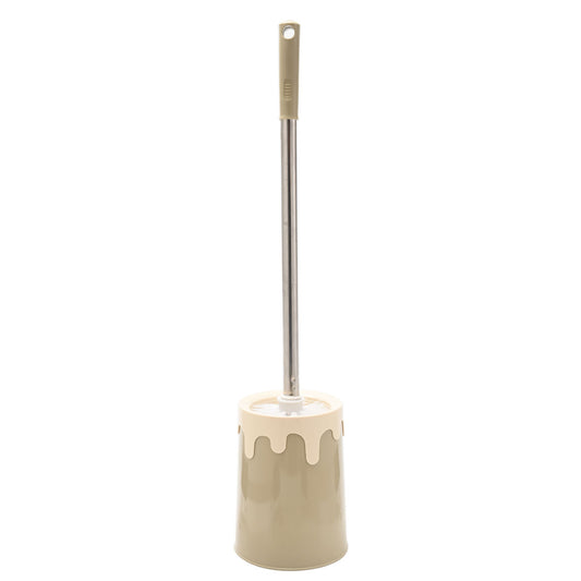Toilet Brush - Toilet Bowl Brush and Holder Set with Long Non-Slip Rust-Free Handle, Durable Bristles, Anti-Drip Base, and Compact Hygienic Storage - Ideal for Deep Bathroom Cleaning - Brown