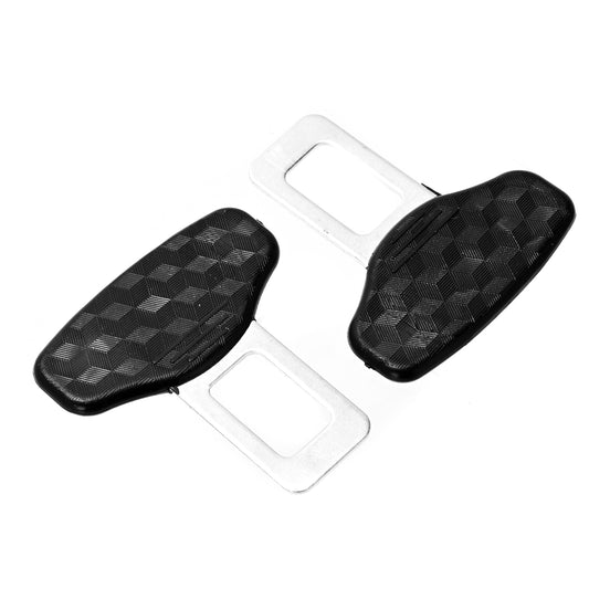 Seat Belt Buckle Clips - Auto Clip Seat Belt Buckle Inserts, Universal Alarm Stopper with Textured Grip, Seat Belt Silencers - Ideal for Cars, SUVs & Trucks (2-Piece, Black)