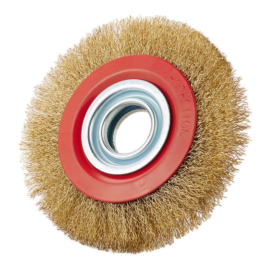 Wire Wheel Brush - 6000 RPM Flat Crimped Wire Wheel with 10 Adaptor Rings for Grinders, Metal Polishing, Rust, Paint, Weld Cleaning & Deburring