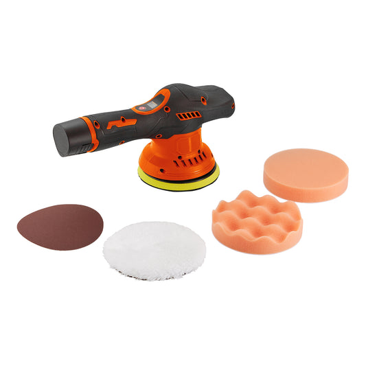 12V 5inch Cordless Polisher - 9mm Random Orbital Car Buffer Polisher, 2800-5500 RPM Variable Speed, 1.5Ah Battery, Polishing Kit for Car Detailing, Waxing, Buffing, Scratch Removal & Sanding