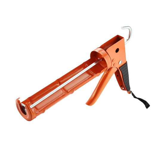 Half-Barrel Caulking Gun - 9inch - Manual Steel Half-Open Silicone Sealant Tube Adhesive Caulk Applicator - Ideal for Home Repair, Construction, Bathroom, and Kitchen Use