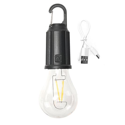 Hanging Camping Light - Style 1 USB Rechargeable LED Lantern, A Shape Bulb Tent Light with Clip Hook - 300mAh 3.7V Portable Camping Light for Hiking, Emergency, Power Outages