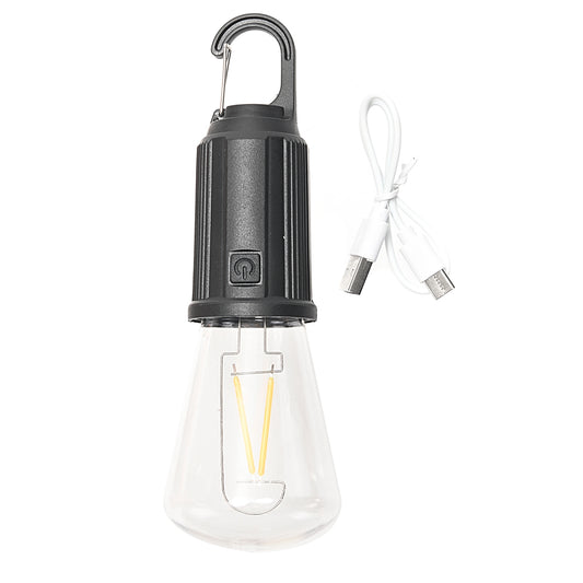 Hanging Camping Light - Style 2 USB Rechargeable LED Lantern, ST Bulb Tent Light with Clip Hook - 300mAh 3.7V Portable Camping Light for Hiking, Emergency, Power Outages