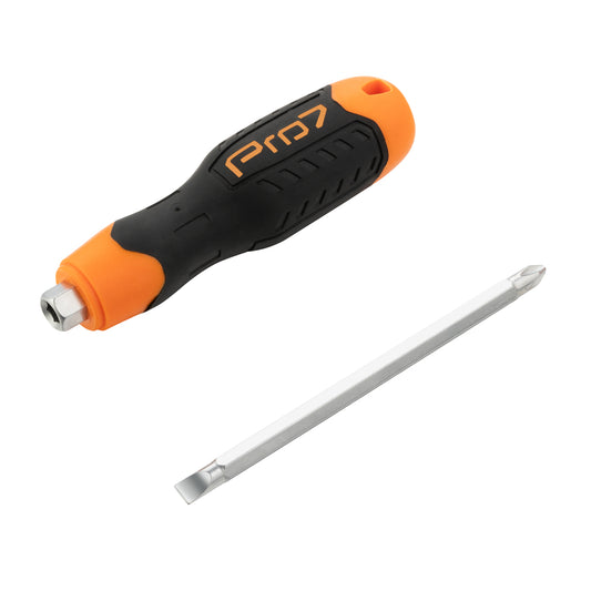 Reversible Screwdriver  - Dual Magnetic with Phillips and Slotted-Flat Head, Durable CR-V Shaft, Ergonomic Non-Slip Handle - Manual Screwdriver for Home Repai and DIY