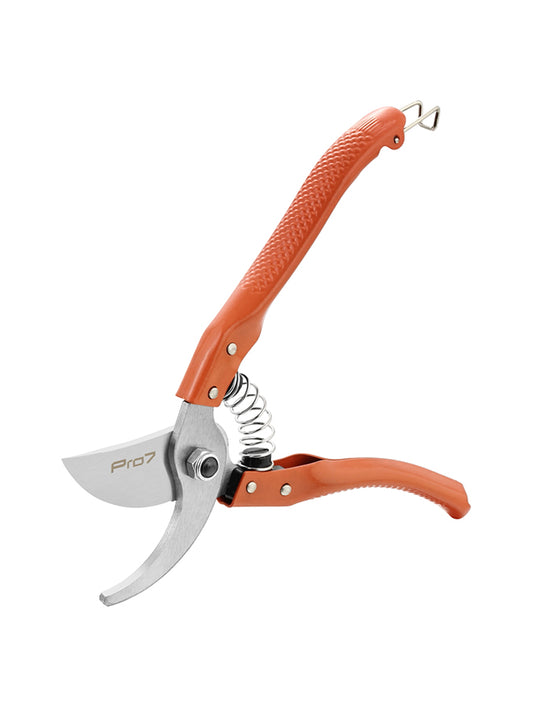 Bypass Pruning Shear - 8inch, Spring-Loaded Garden Pruner Scissors Hand Pruning Clippers Secateurs with Curved Blade, Non-Slip Grip, Safety Lock for Cutting Flowers, Plants, Shrubs & Trimming