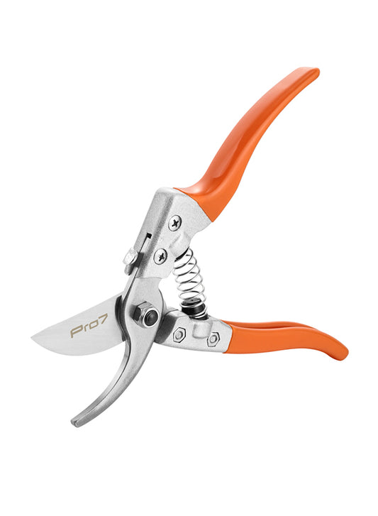 Bypass Hand Pruner - 8inch, Garden Pruning Scissors Hand Clippers Secateurs with Curved Blade, Spring Mechanism, Safety Lock Switch & Ergonomic Grip Handle for Cutting Plants, Flowers, Bonsai
