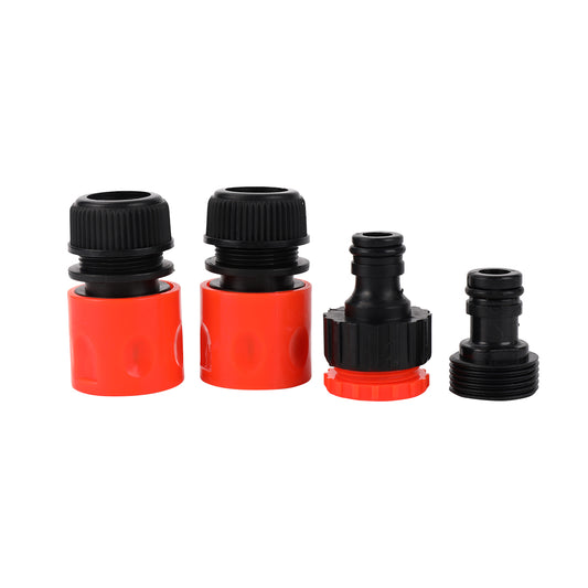 Joint Set - 4 Piece - Garden Hose Quick Connectors and Tap Adapter Kit, Universal Hose Fittings for Outdoor Watering, Irrigation, and Car Wash