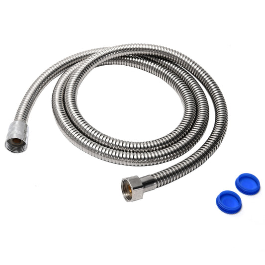 Chrome Hose for Hand Bidet - 1.5m Flexible Handheld Bidet Sprayer Hose with Leak-Resistant Design, Durable Chrome Finish, Threaded Connectors and Sealing Washers for Bathroom Hygiene and Shower Use