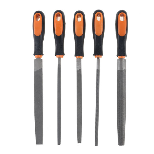 Bastard File Set 5-Piece - Hand Metal Needle File Set, Hardened Alloy Steel for Metal, Wood, and Plastic Shaping