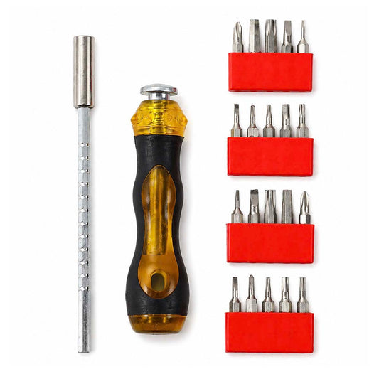 22-Piece Screwdriver Set - Multi-Bit Screwdriver Kit with Interchangeable Phillips, Flathead & Precision Bits, Extension Shaft and Storage Case for Electronics, Home Repair, Maintenance and DIY