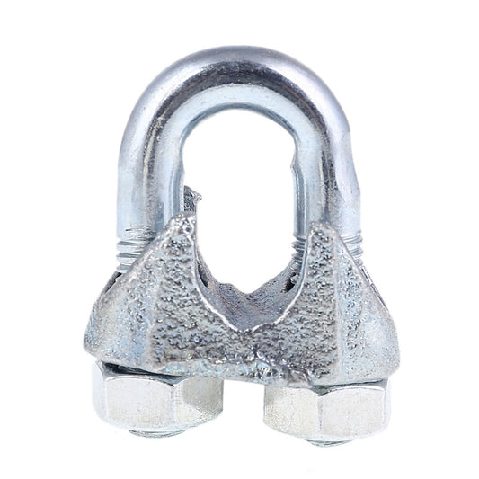 Wire Rope Clip, U-Bolt Cable Clamp with Double Hex Nuts, Secure Grip for Wire Rope Loop Formation, Cable Fastening, Tensioning, Rigging, Fencing, Construction & General Maintenance