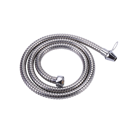 Chrome Hose for Hand Bidet - 1.2m, Flexible Handheld Bidet Sprayer Hose with Durable Coiled Design, Threaded Connector and Hanging Hook for Bathroom Hygiene and Toilet Cleaning