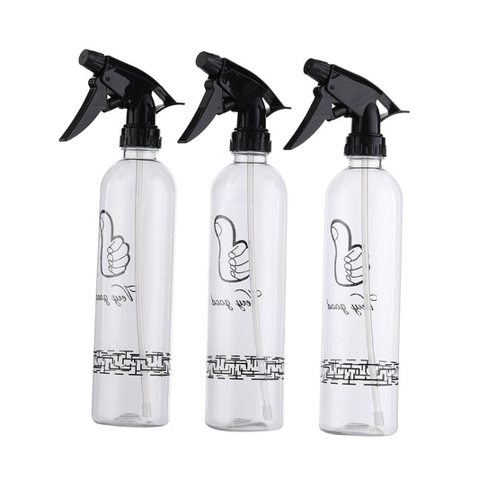 Spray Kit - 500ml, 3 Piece - Plastic Spray Bottles for Cleaning, Gardening, Haircare, Disinfecting, DIY Projects