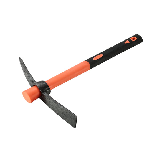 Pickaxe - 400g - Durable Pick Tool with Fiber Handle, Non-Slip Grip, Pointed Pick End and Flat Chisel End for Digging, Breaking Soil, Gardening, Construction and Outdoor Work