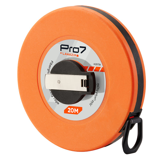 Fiberglass Measuring Tape - 20meter - Double Sided Long Fiberglass Tape Measure with Manual Reel, Ring End, Metric Scale - Ideal for Construction, Surveying, Outdoor Measuring