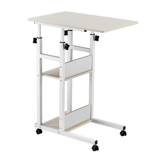 Computer Table - White, 73x55x90cm - Mobile Desk for Home Offices, Bedrooms, Dorm Rooms, and Small Workspaces