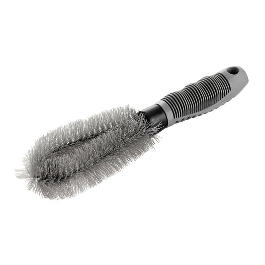 Car Cleaning Straight Brush - Grey - Wheel Cleaning Brush with Durable Nylon Bristles, Ergonomic Handle for Auto Detailing, Interior & Exterior Use, Dashboard and Upholstery, Hanging Hole for Storage
