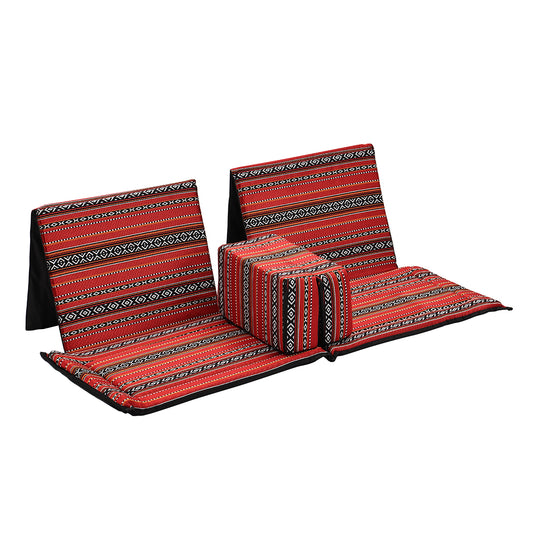 Saudi Folding Floor Chair with Back Support - Arabic Majlis Style Floor Seating for Camping, Picnic, and Indoor Use