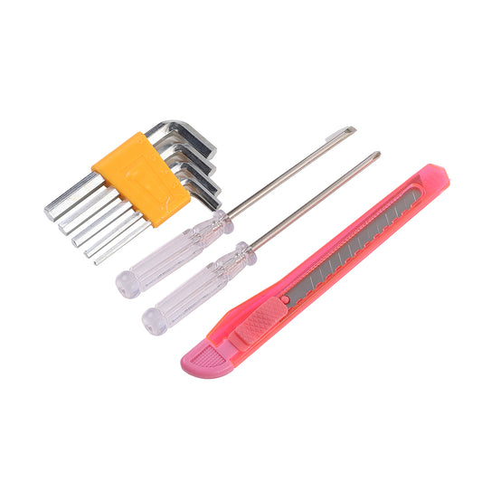 Hexagon Key Set with Knife and 2 Screwdrivers - Metric L-Shaped Allen Wrenches for Furniture, Electronics, Repairs, and DIY Projects