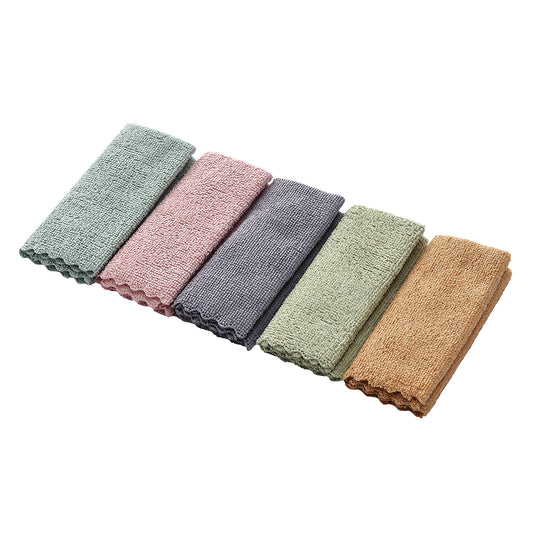 5 Piece Cleaning Towel - 30x30cm - Microfiber Towels for Kitchen, Car, Glass, and Multi-Surface Cleaning - Multi-Color