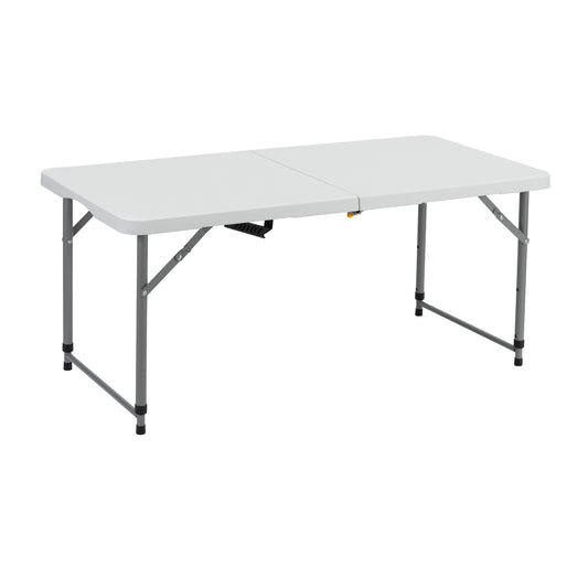 Folding Plastic Picnic Table - 120x60x75cm White - Outdoor Camping Table for Outdoor Events, Camping, Picnics, & BBQ
