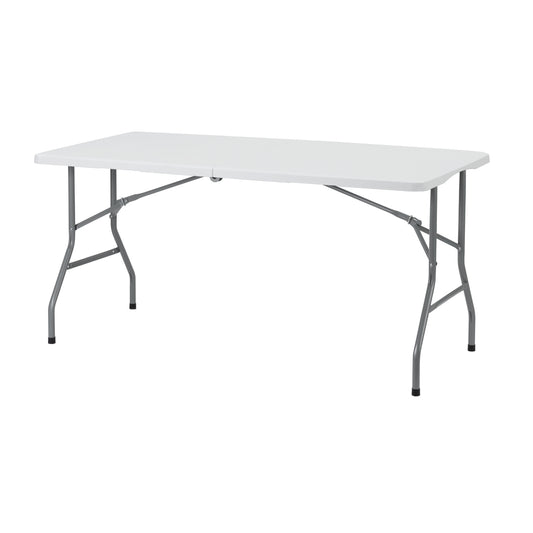 Folding Plastic Picnic Table - White - Outdoor Camping Table for Outdoor Events, Camping, Picnics, & BBQ Use