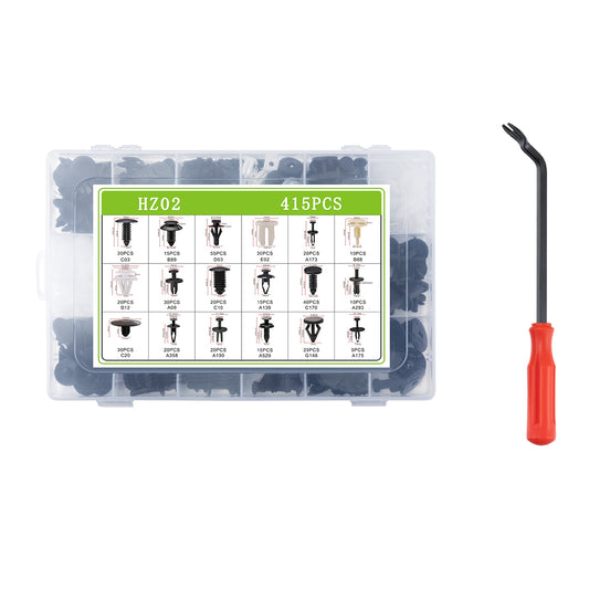 415-Piece Auto Fastener Clips With Clips Removal Tool - Pin Rivet Fasteners Kit for Universal Vehicle Repair