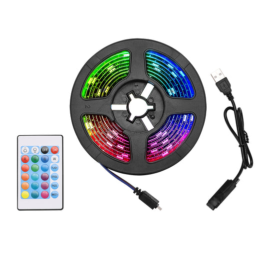 شريط إضاءة LED USB بطول 2 متر - إضاءة خلفية مرنة RGB للتلفزيون، وغرفة الألعاب، وغرفة النوم، وديكور غرفة المعيشة