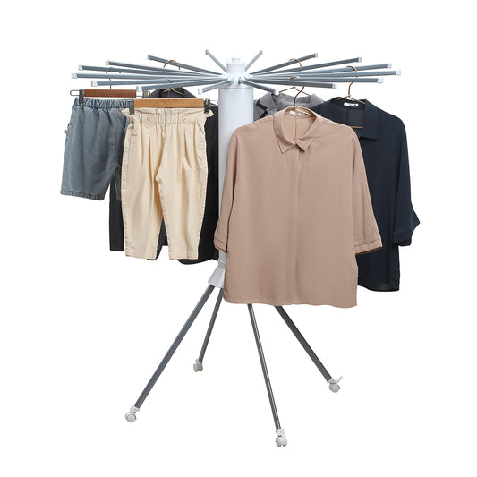 Single Layer Rotating Octopus Clothes Drying Rack - 112x112x121cm - for Indoor & Outdoor Laundry Drying