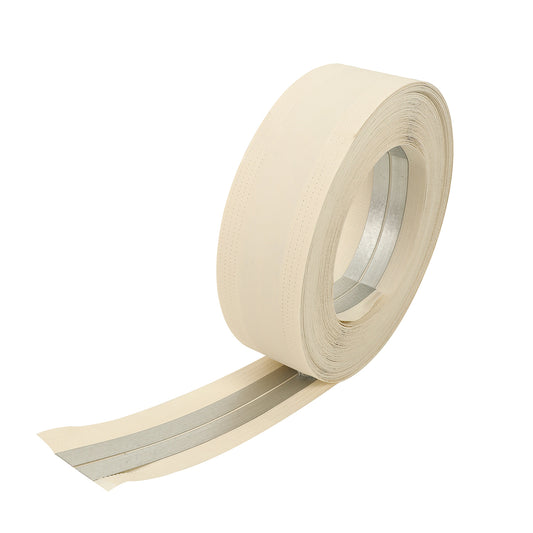Reinforced Metal Drywall Corner Tape - 2IN x 98FT - Flexible Paper Steel Drywall Repair Bead for Inside & Outside Corners, Crack Repair, Wall Finishing & Construction Use