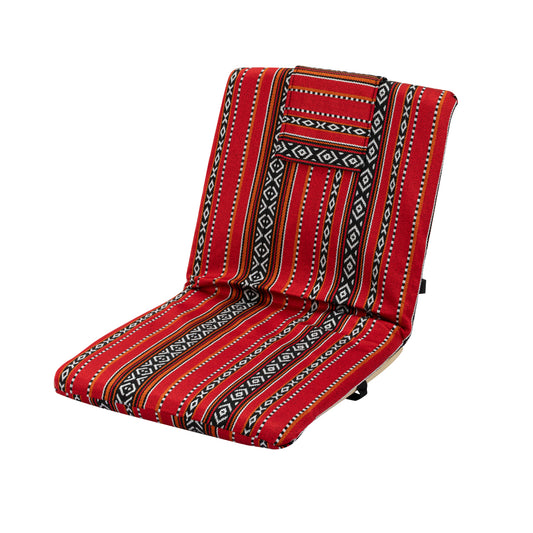 Floor Picnic Chair - 89x45x5cm - Saudi Heritage Style - Folding Padded Majlis Ground Chair with Adjustable Backrest and Shoulder Carry Strap for Trips and Camping, Outdoor and Indoor