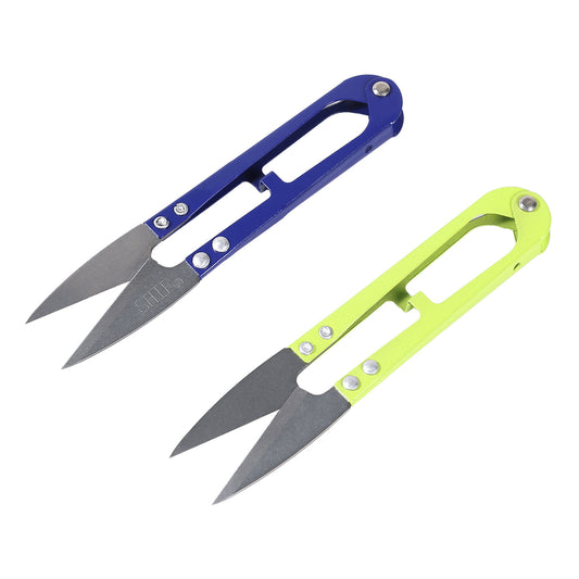 2Pcs Scissors - Steel U-Shaped Mini Sewing Thread Snips and Yarn Snippers, Spring Action Thread Cutters with Sharp Blades for Knitting Embroidery Quilting DIY Crafts Garden Bonsai Pruning