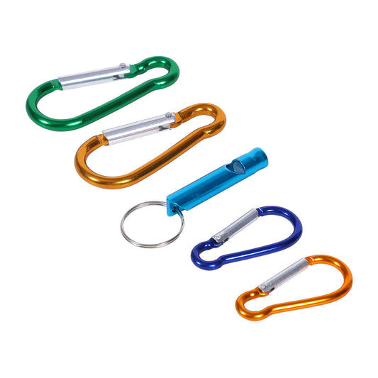 5Pcs Hook - Durable Mini Iron Carabiner Clips with Spring Gate and Rings, Small Snap Link Hooks for Keychains, Outdoor, Travel, Bags, Purse, Home and Gym