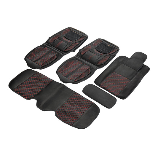 5-Piece Car Seat Cover Full Set and Cushion Protector for Cars and Trucks with Rear Seat Backrest, Back Seat Cushion and Center Armrest Cover
