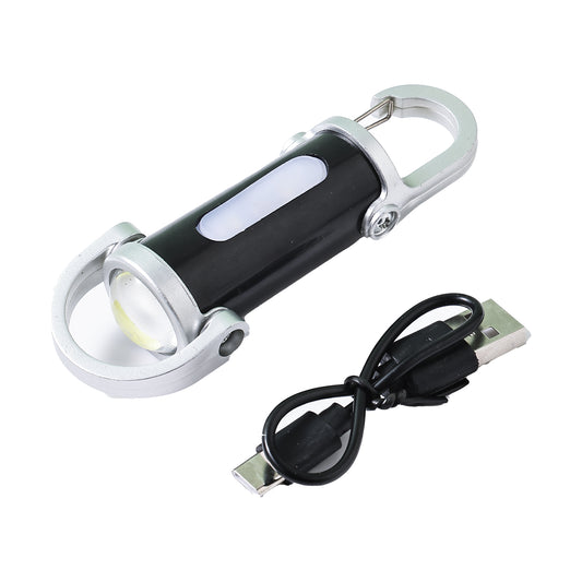 مصباح لسلسلة المفاتيح - كشاف COB LED قابل لإعادة الشحن عبر USB-C مع 7 أوضاع إضاءة ومشبك كارابين، ضوء عمل صغير للمفاتيح مناسب للحقيبة والجيب والتخييم والمشي والطوارئ